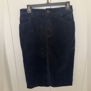 Classic Black Corduroy Skirt